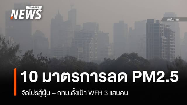 10 มาตรการลด PM2.5 กทม. จัดโปรสู้ฝุ่น-ตั้งเป้า WFH 3 แสนคน
